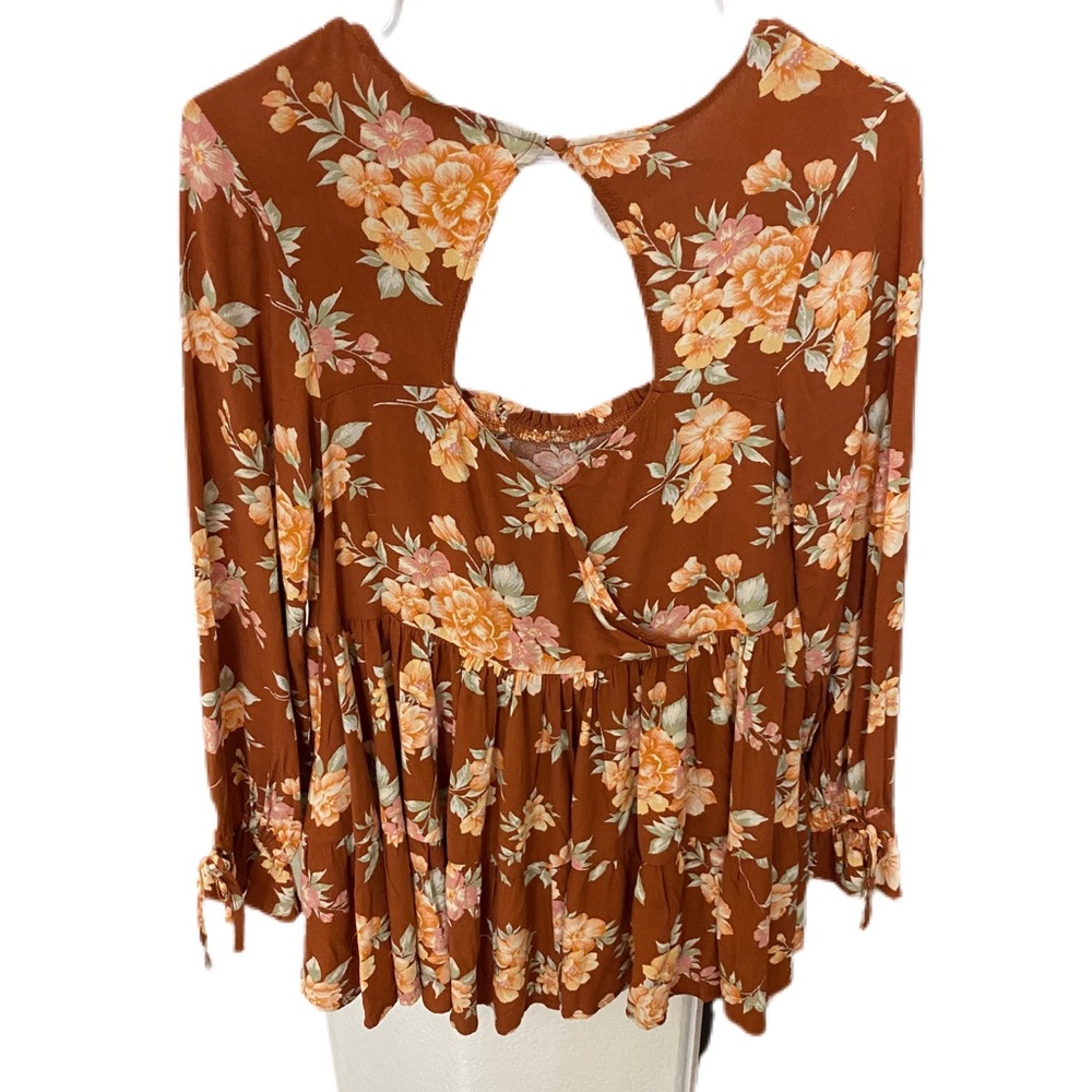 American eagle newer tag floral baby doll blouse size XS - Picture 4 of 8